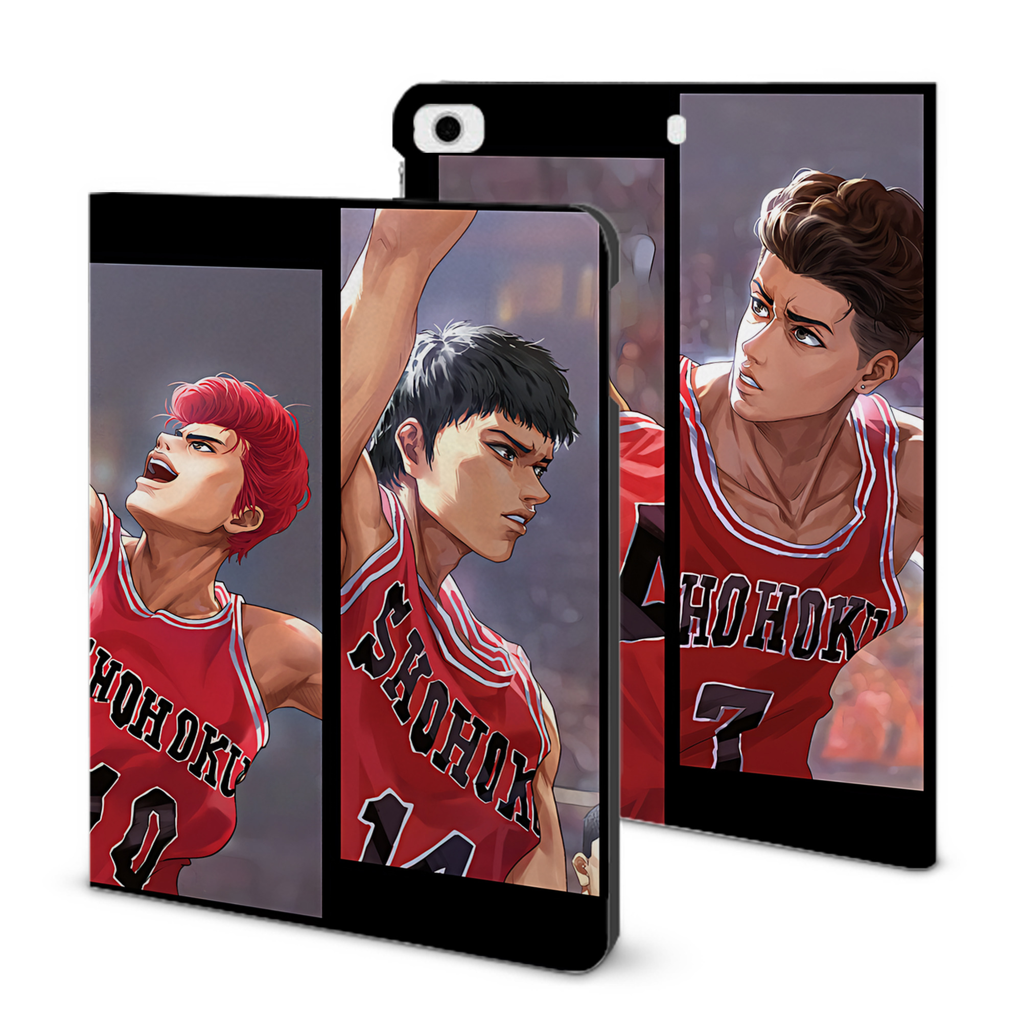 （画像用） SLAM DUNK／スラムダンク IPad ケース ブック型 PUレザー TPU 耐衝撃 軽量 薄型 ペン収納なし 全面保護 IPad 各モデル対応
